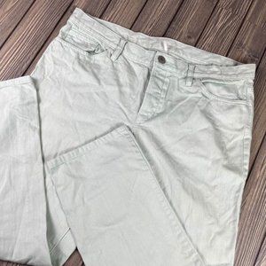 High Waisted LOFT Boyfriend Pants Mint Green Size 31/12